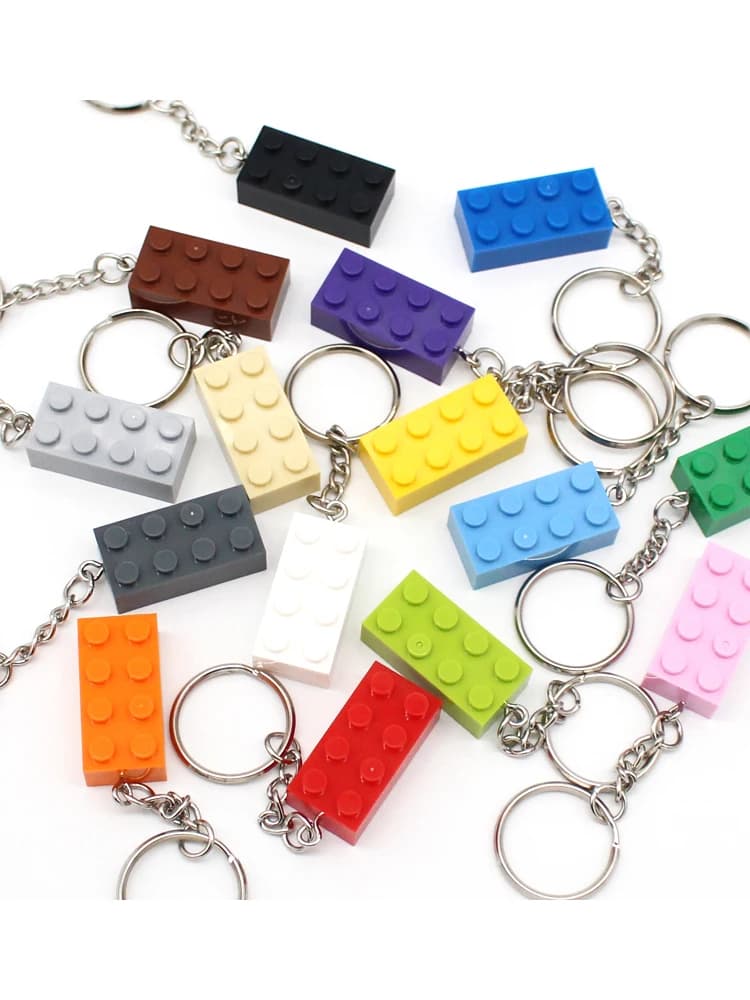 Porte-clés MOC 2x4, blocs de construction, cadeau créatif avec brique MOC, plaque en briques Compatible, 10 pièces