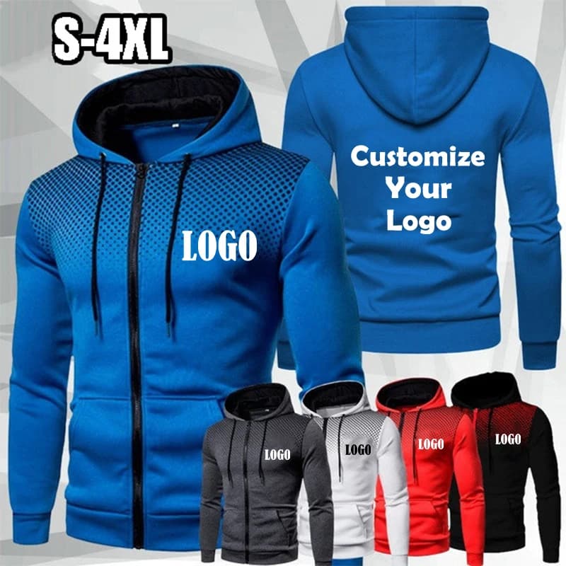 Veste à fermeture éclair personnalisée pour hommes, vêtements de sport en plein air, sweat-shirt à manches longues avec impression de