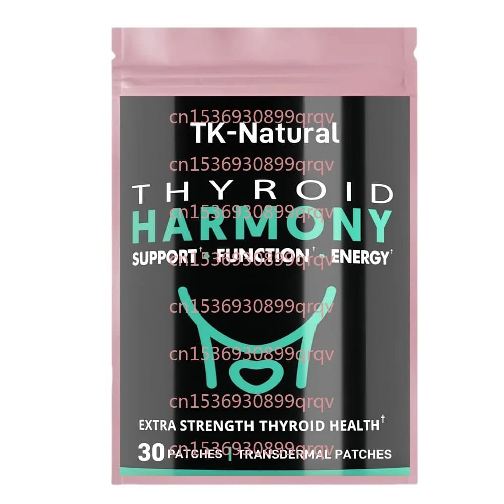 30 patchs Patchs transdérmiques de soutien thyroïde avec iode - Hormones d'équilibre pour l'énergie, le métabolisme, la concentration, le stress,