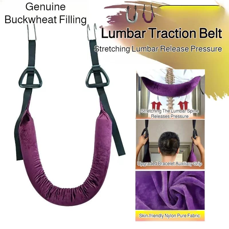 Ceinture de traction lombaire pour l'étirement de la colonne vertébrale – Sangle de suspension lombaire domestique, civière de barre de traction,
