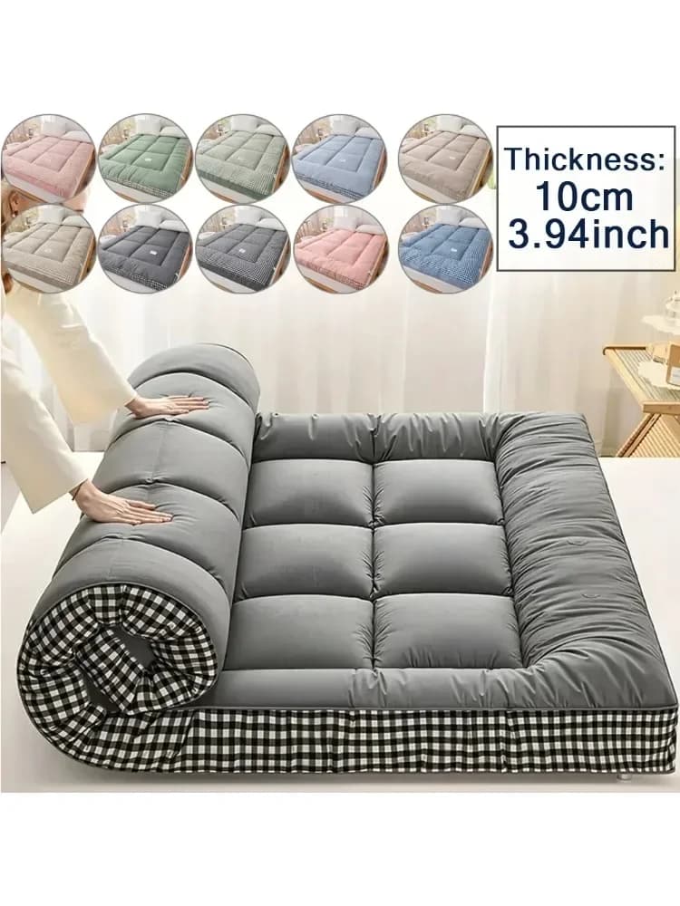 Matelas pliant ultra-léger 90x200cm, futon japonais doux pour le yoga, la sieste, les voyages, tapis de sol facile à ranger, tissu à séchage