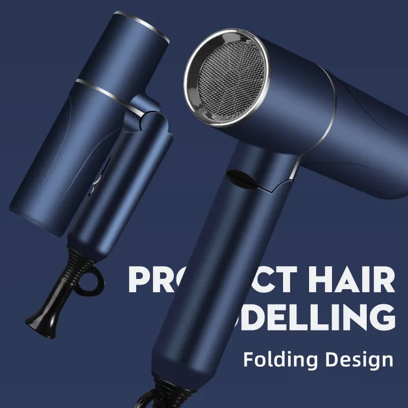 Vente chaude professionnel sèche-cheveux Ion négatif haute puissance lumière bleue pliable électrique sèche-cheveux Salon cheveux outils maison