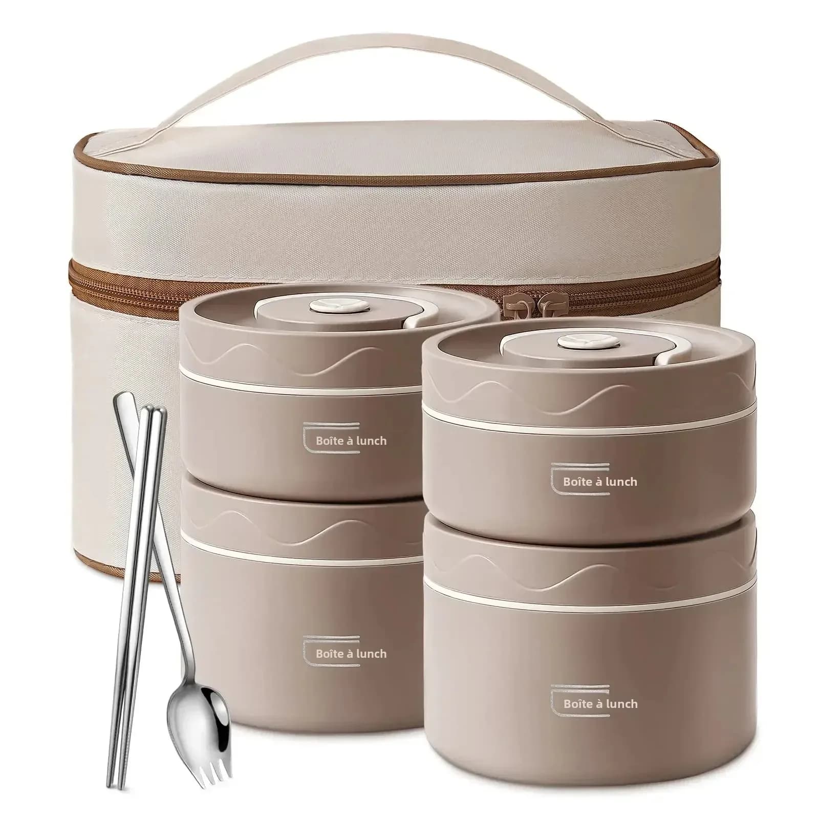 Bocal alimentaire isotherme en acier inoxydable 304 – Boîte bento thermique qui garde les aliments au chaud, récipient thermique anti-fuite pour