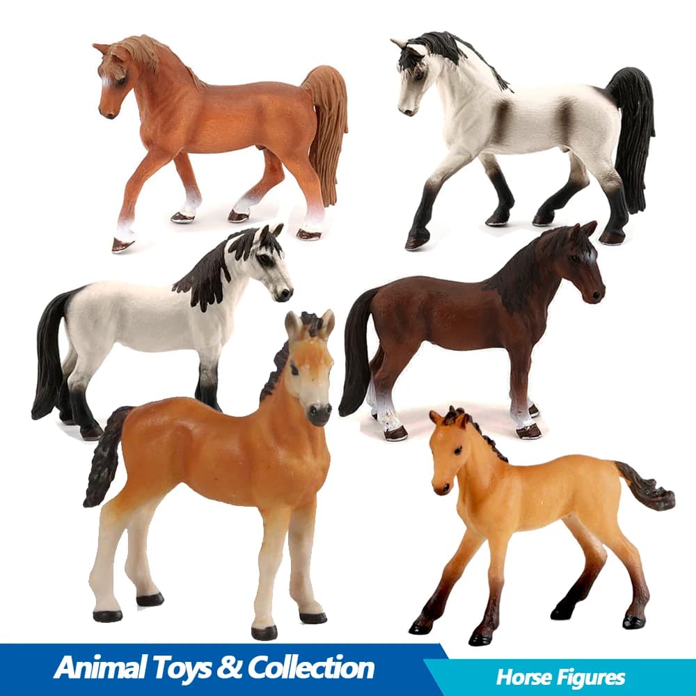 Jouets de ferme animaux cheval Figurines Lusitano Falabella quart jouet chevaux étalon de lointain Figurines d'animaux figurine d'action cadeaux pour