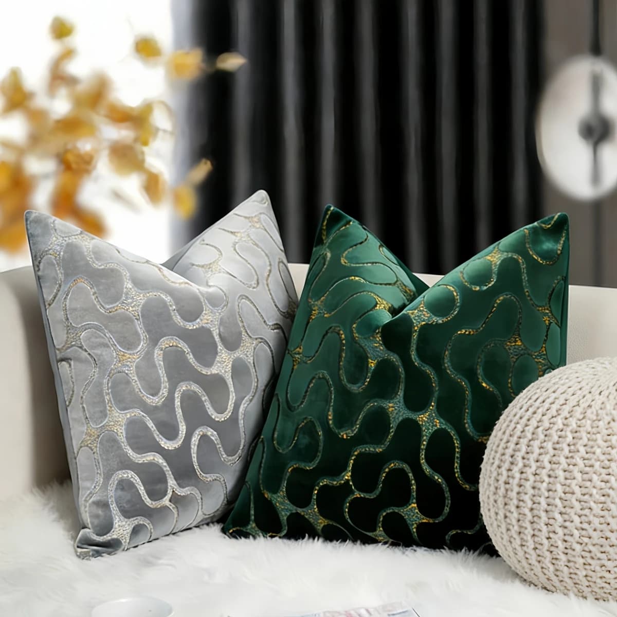 Housse de coussin en velours épais, taie d'oreiller décorative géométrique haut de gamme, 30x50, 45x45, 50x50, pour canapé, décoration de la