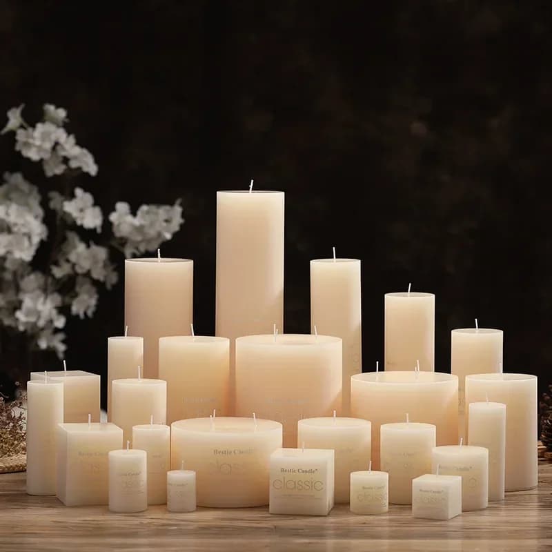 Grande bougie cylindrique moderne sans fumée et sans odeur, blanc ivoire, bougie paraffine, bougies décoratives pour la maison, cadeau