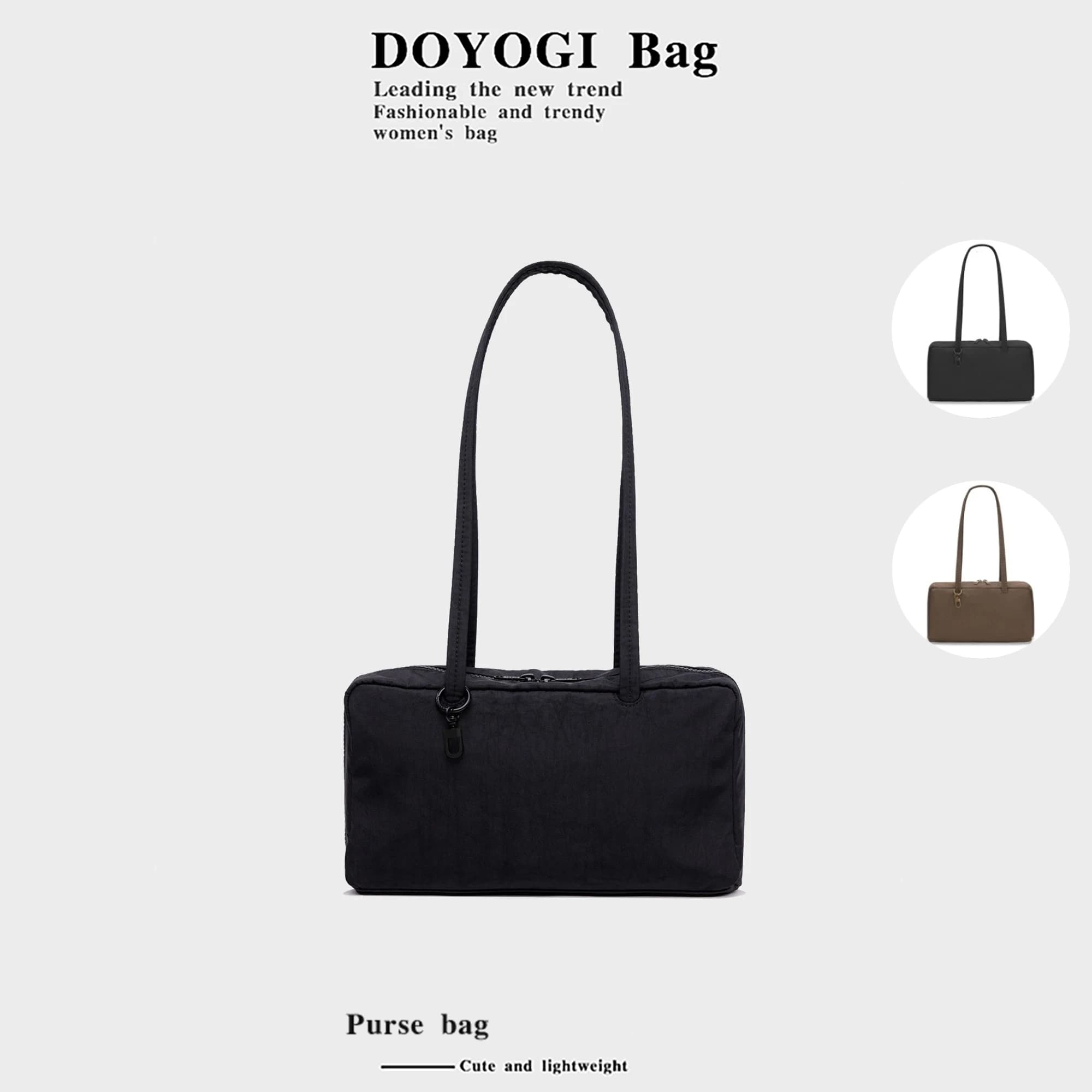 Sac fourre-tout en nylon, sac à bandoulière pour femme avec clip porte-clés, sac à main léger à fermeture éclair, idéal pour le travail