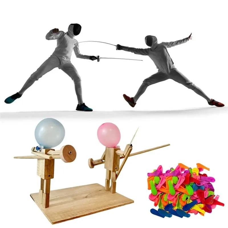 Balloon Balloon Battle Game for Man, Bots en bois, Battle Game, Two-First, Fast-Paced, 100/20 Balloons, Gift Toy