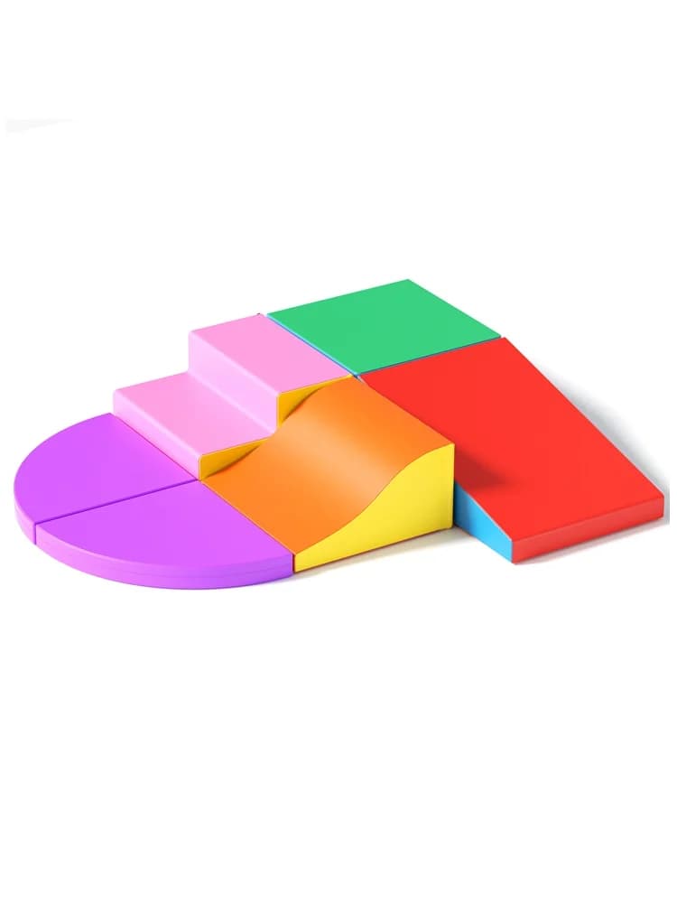 Ensemble de jeu souple pour enfants 6 pièces, blocs d'escalade en mousse pour bébés, jeu d'escalade et de ramper, aire de jeux intérieure souple