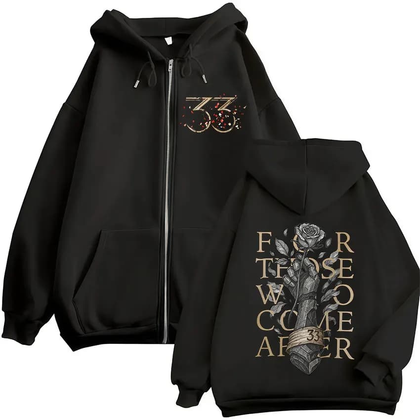 Jeu Clair Obscur expédition 33 pour ceux qui viennent après sweat à capuche avec fermeture éclair hommes femmes manches longues sweats zippé