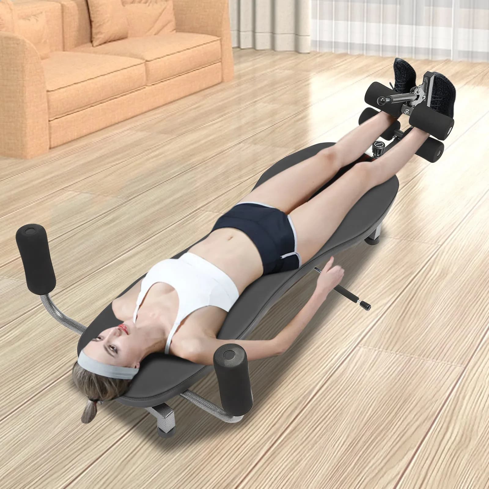 Banc de décompression pour le dos, capacité de 330 lb, équipement de thérapie à domicile réglable pour les douleurs dorsales et la correction de