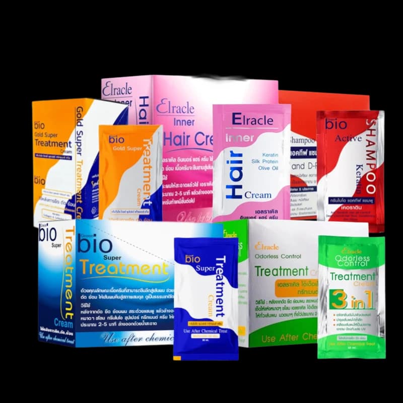 Pack portable Green Bio Hair Mask, traitement des protéines bleues pour cheveux teints et crépus, répare et lisses