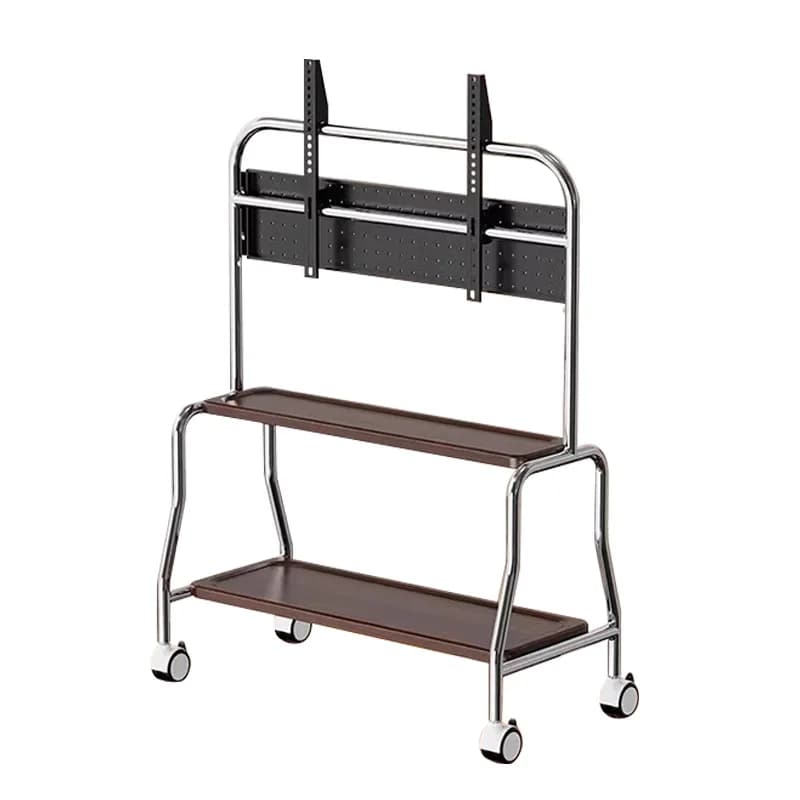Support TV mobile 32-65 pouces en acier inoxydable, chariot TV sur pied gain de place, stable avec support d'écran robuste 50 kg, mobilier de salon