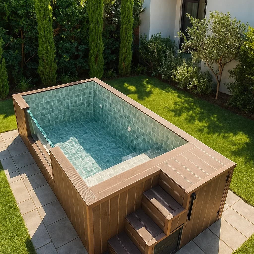 Conteneur modulaire préfabriqué pour piscine, maison familiale, hôtel, station extérieure au-dessus du sol, piscines préfabriquées à vendre
