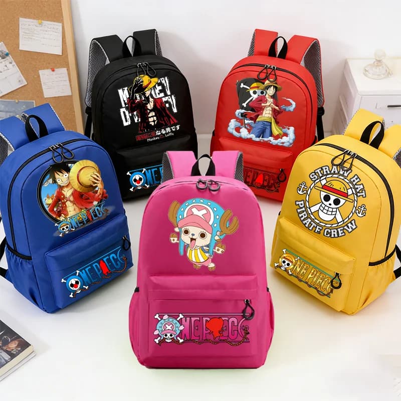 Sac à dos One Piece Luffy, sac d'école pour femmes et hommes, sac à dos de voyage en toile, sacs de dessin animé, cadeau de rentrée scolaire