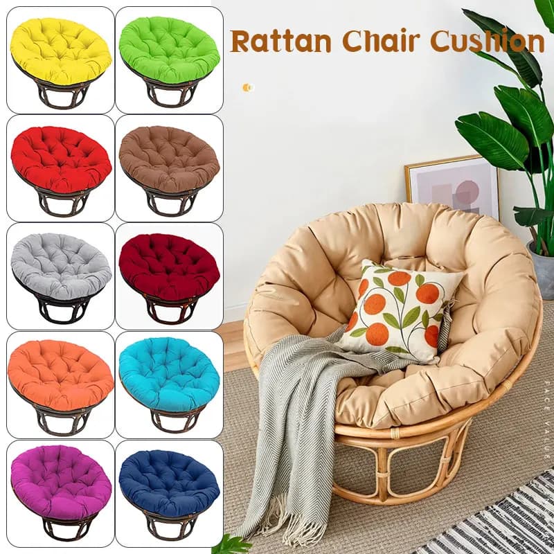 Coussin de siège en rotin doux et épais, oreiller de fauteuil de jardin, chaise ronde en rotin extérieur