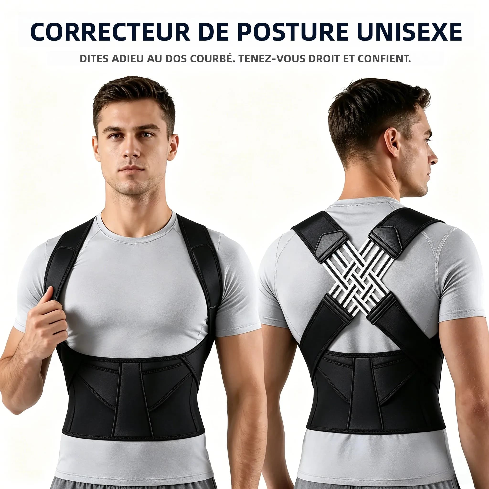 Correcteur de posture dorsal pour femmes et hommes, soutien lombaire réglable, attelle de posture pour les épaules, améliore la posture, soulage