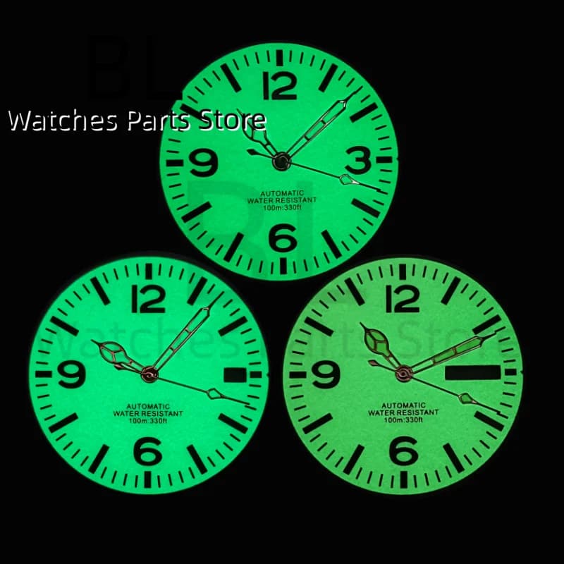 BLIGER-Cadran de Montre Lumineux Complet avec Super C3, Vert, Shoous, Noir, Blanc, pour NH34, NH35, NH36, 2813, 2824, 2836, 8215, PT5000, 29mm