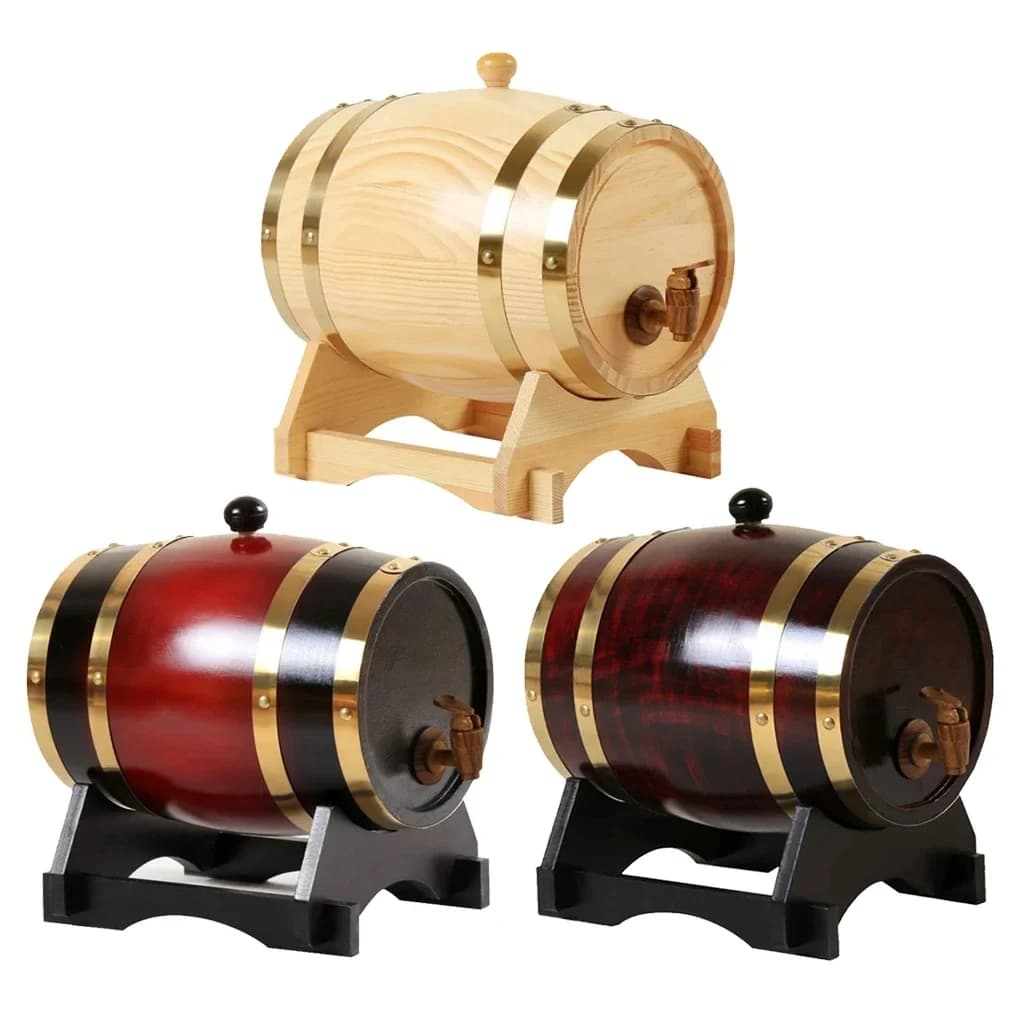 Tonneau en bois rétro pour whisky et vin rouge, conteneur de stockage de grande capacité, 1,5 l, 3l, E27, accessoires exécutifs