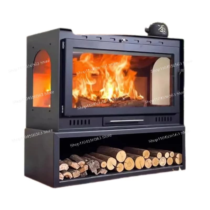 Cheminée à bois – Chauffage à flamme authentique pour la décoration de la maison et de la cabine