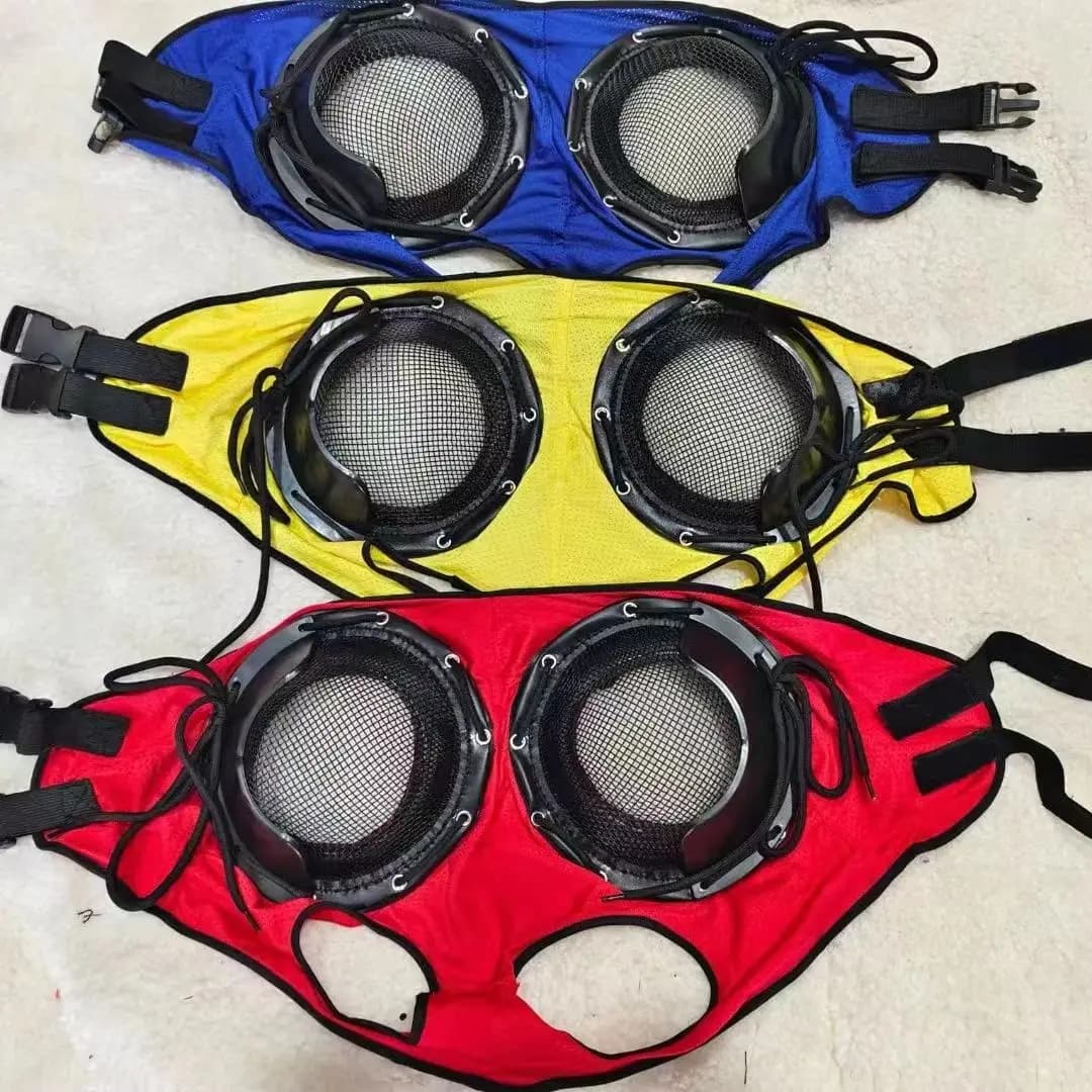 Masque oculaire pour chevaux, harnais coupe-vent, masque oculaire pour course de vitesse avec maille pour prévenir le trachome