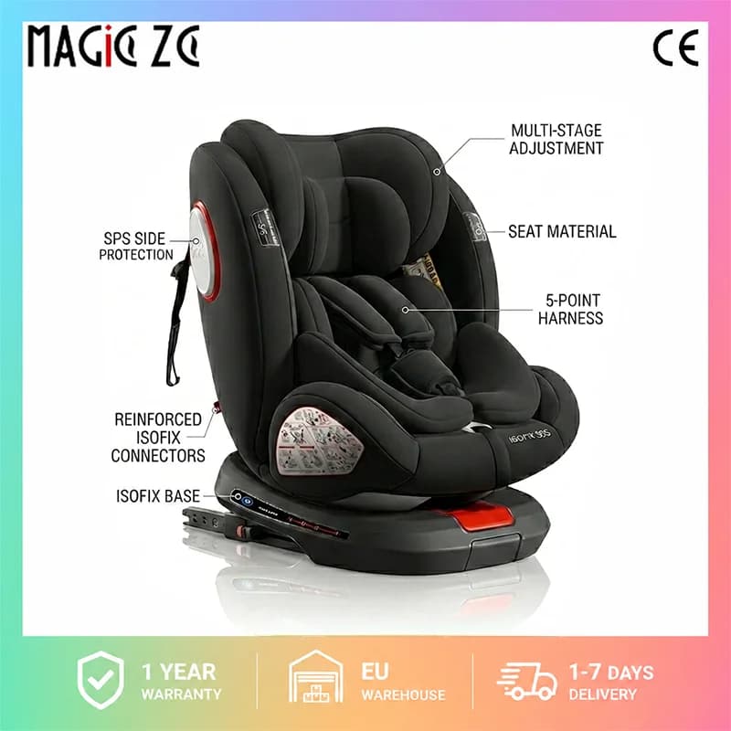 Siège auto rotatif pour bébé pour un confort de déplacement quotidien, 360° °   Siège auto co-sommeil à rotation libre avec repose-pieds