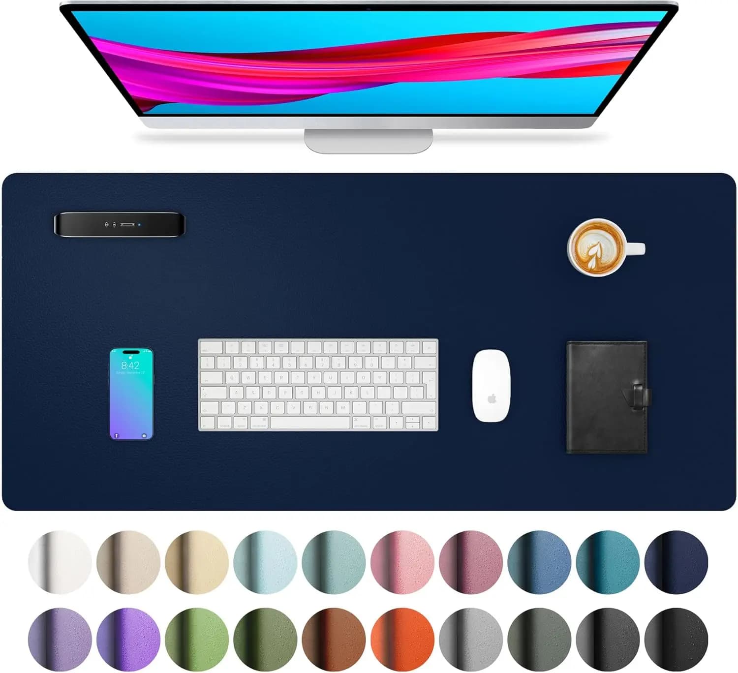 Protecteur de tapis de bureau, tapis de bureau, grand tapis de souris, buvard de bureau en cuir PU imperméable et antidérapant pour le bureau et la