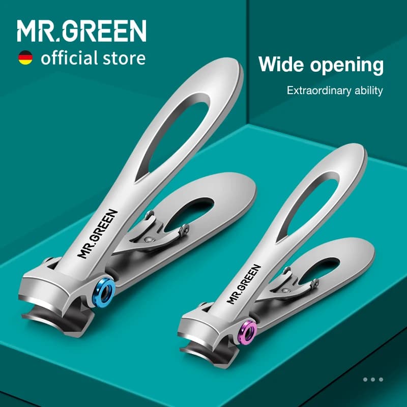 MR.GREEN coupe-ongles en acier inoxydable deux tailles disponibles manucure coupe-ongles épais dur ongle ciseaux outils