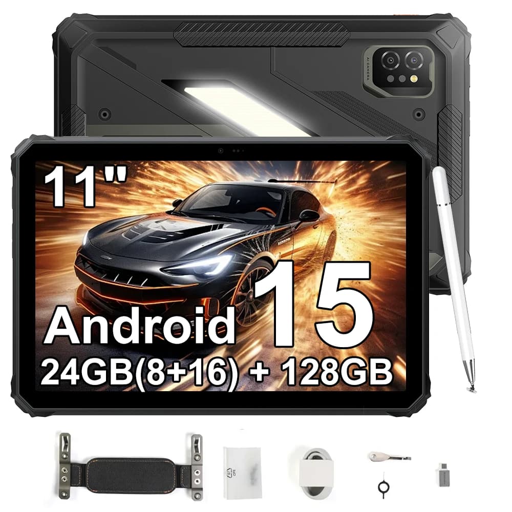 [Sans chargeur UE] Blackview Active 7 Tablette robuste 11'' 24GB(8+16)+128GB MediaTek G81 Android 15 Night Version IPS 120Hz 10000mAh NFC Doke AI