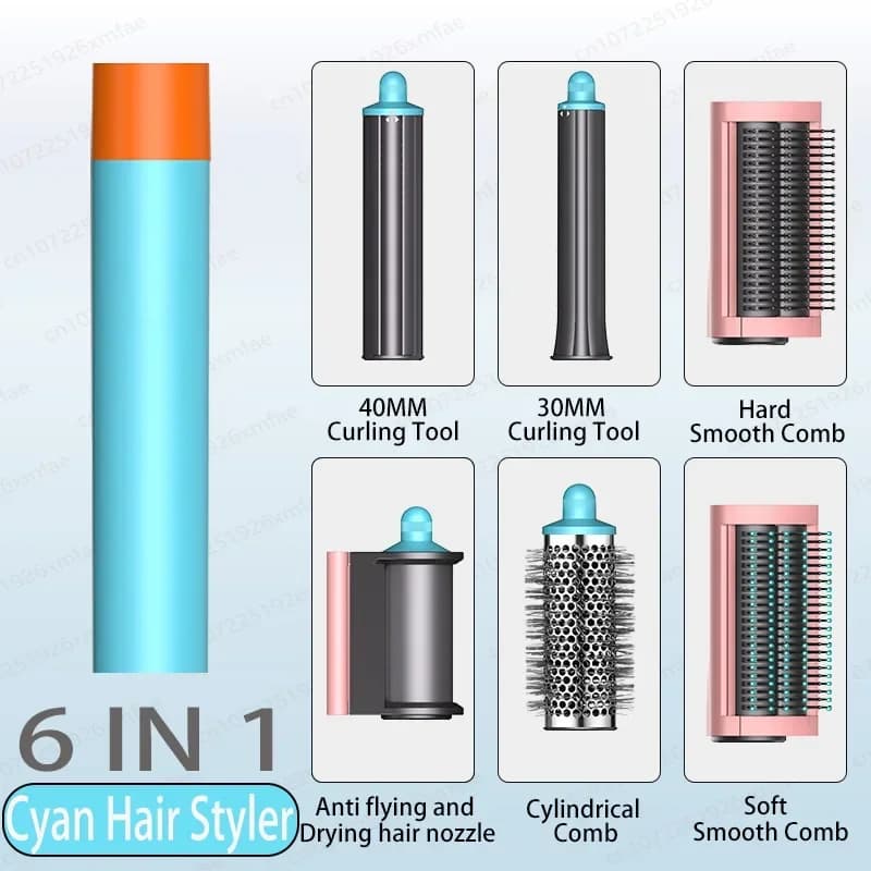 Brosse coiffeur et sèche-cheveux 6 en 1, 110000 tr/min, soins capillaires à grande vitesse, ionique négatif, séchage rapide, coiffeur