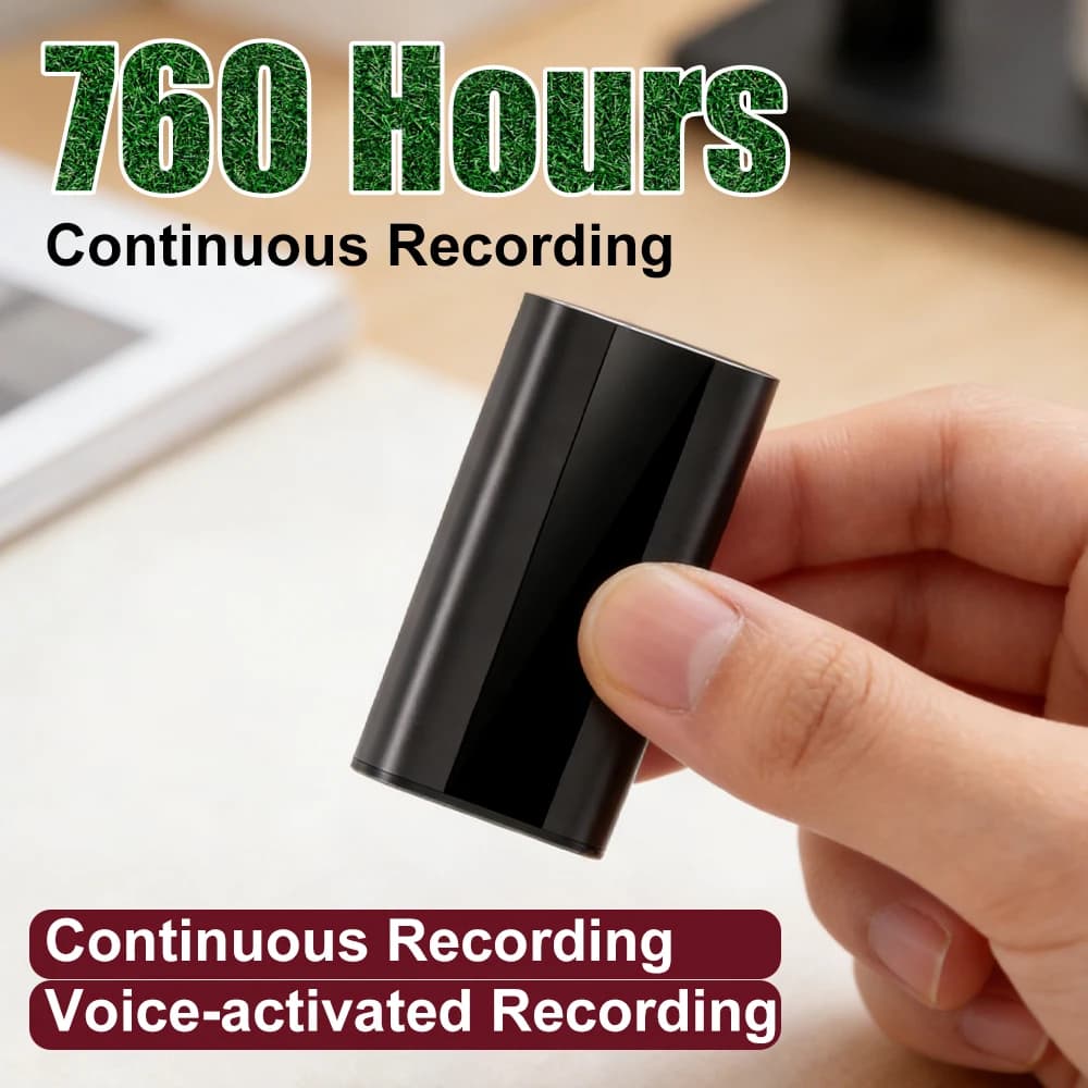 Enregistreur vocal numérique à conception magnétique, enregistrement audio 760H, enregistrement à une touche, réduction intelligente du bruit,