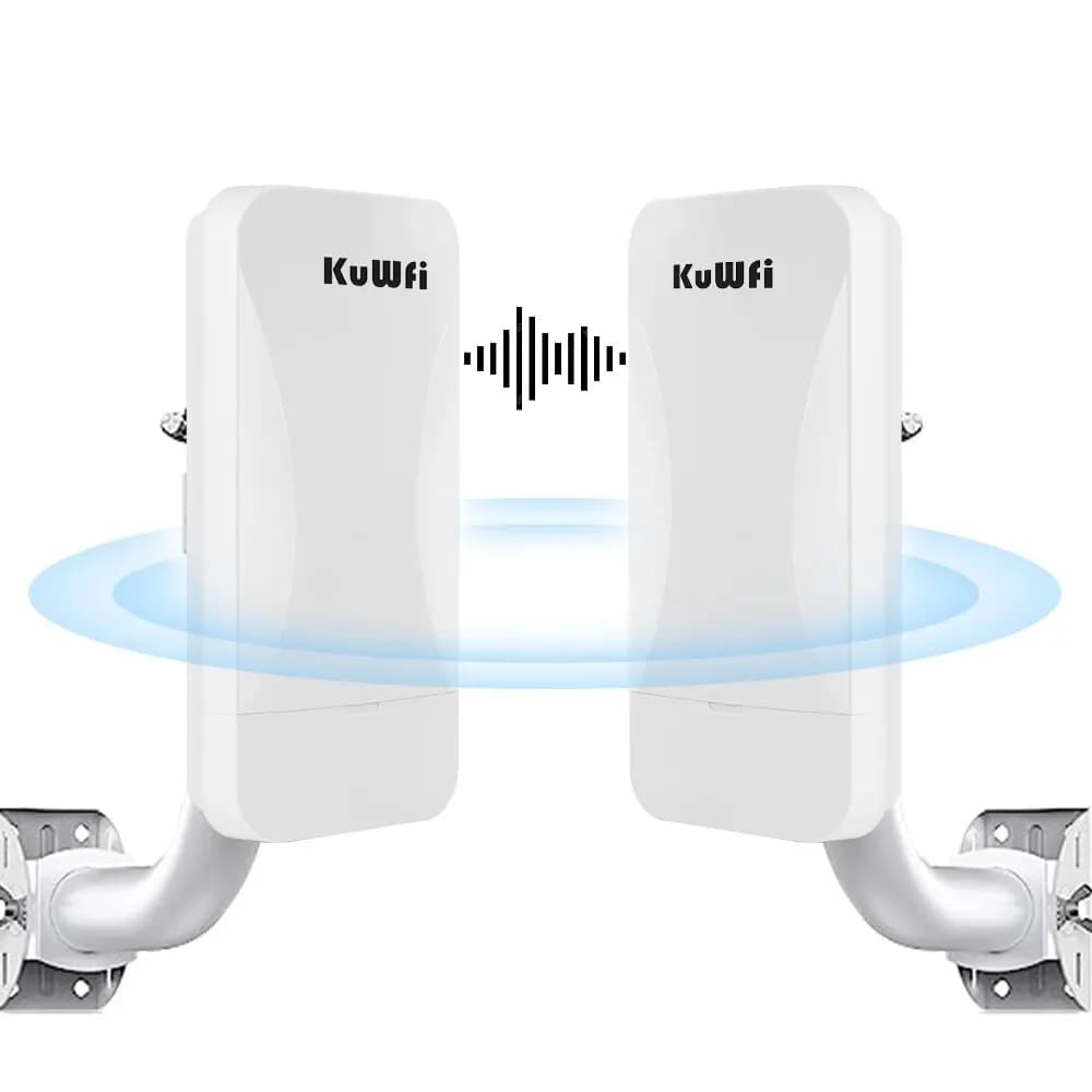 Pont sans fil extérieur WB2F01 CPE 300 Mbps longue portée – Point à Point / Point à Multipoint, antenne 8 dBi, transmission 1000 m+