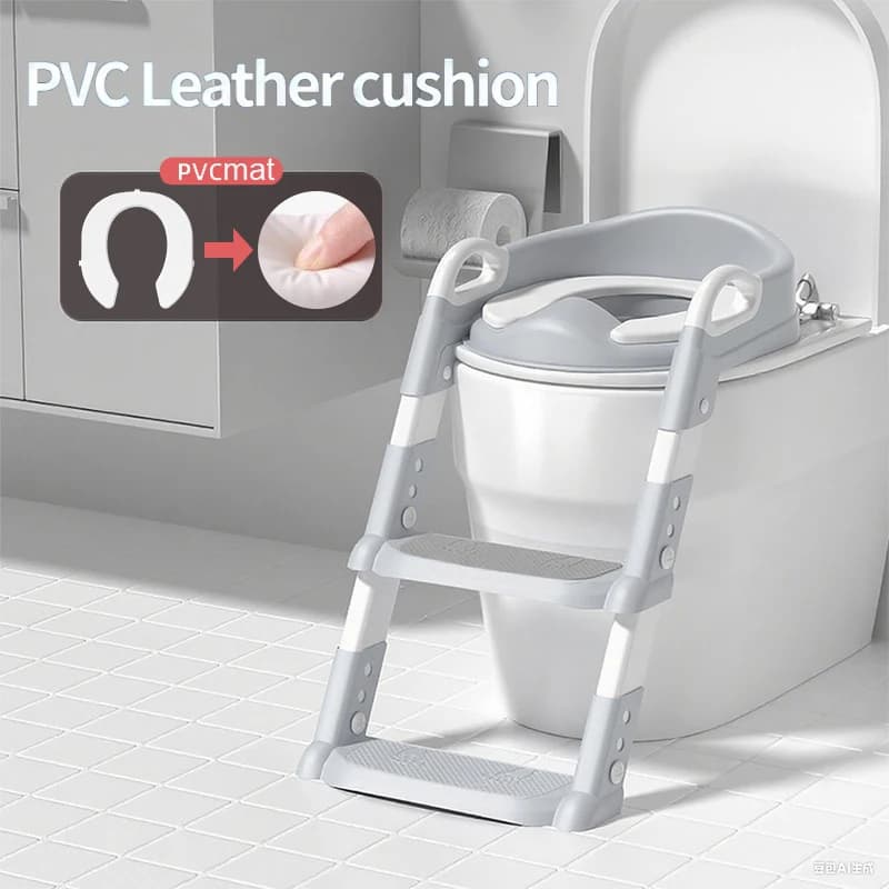 Siège de toilette portable pour enfants, pliable, réglable en hauteur, avec tapis rembourré imperméable pour garçons, filles et enfants