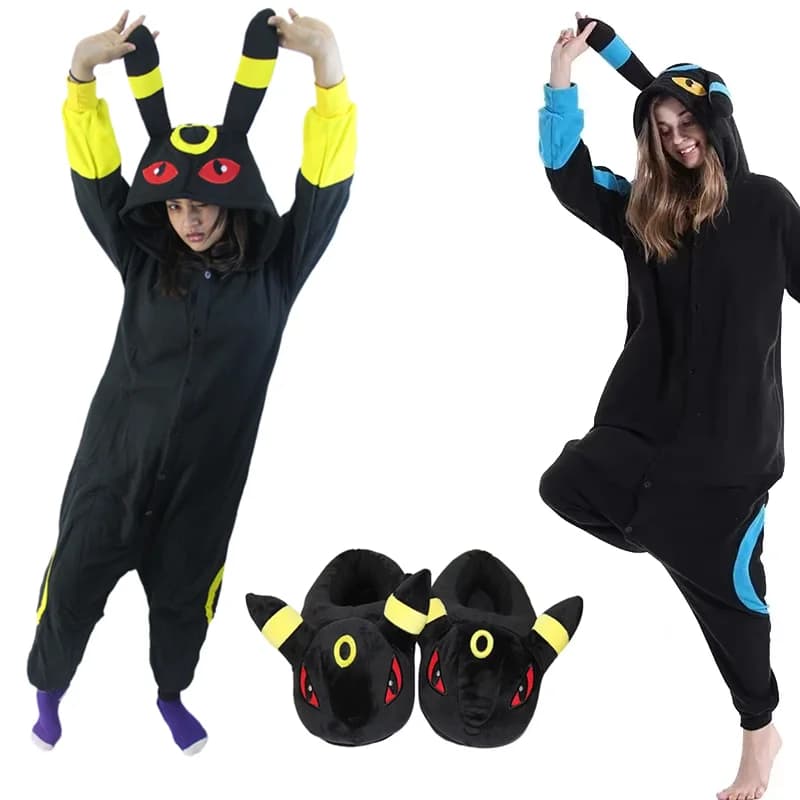 Costume d'halloween Umbreon Onesie Kigurumi pour adultes Pijama vêtements de nuit animaux femmes hommes pyjama complet du corps tenues de dessin
