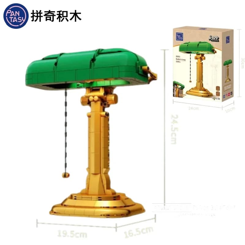 Nouvelle lampe de bureau Pantasy Banker, modèle de jouet en blocs de construction, décoration rétro pour la maison, ornement de bureau, cadeau de