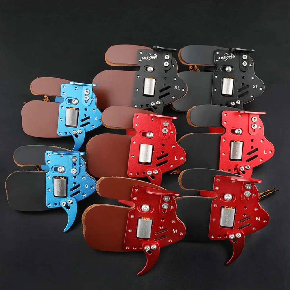 AMEYXGS-Protège-doigts en alliage d'aluminium pour tir à l'arc, protection pour flèche d'arc, protection de chasse, S, M, L, XL