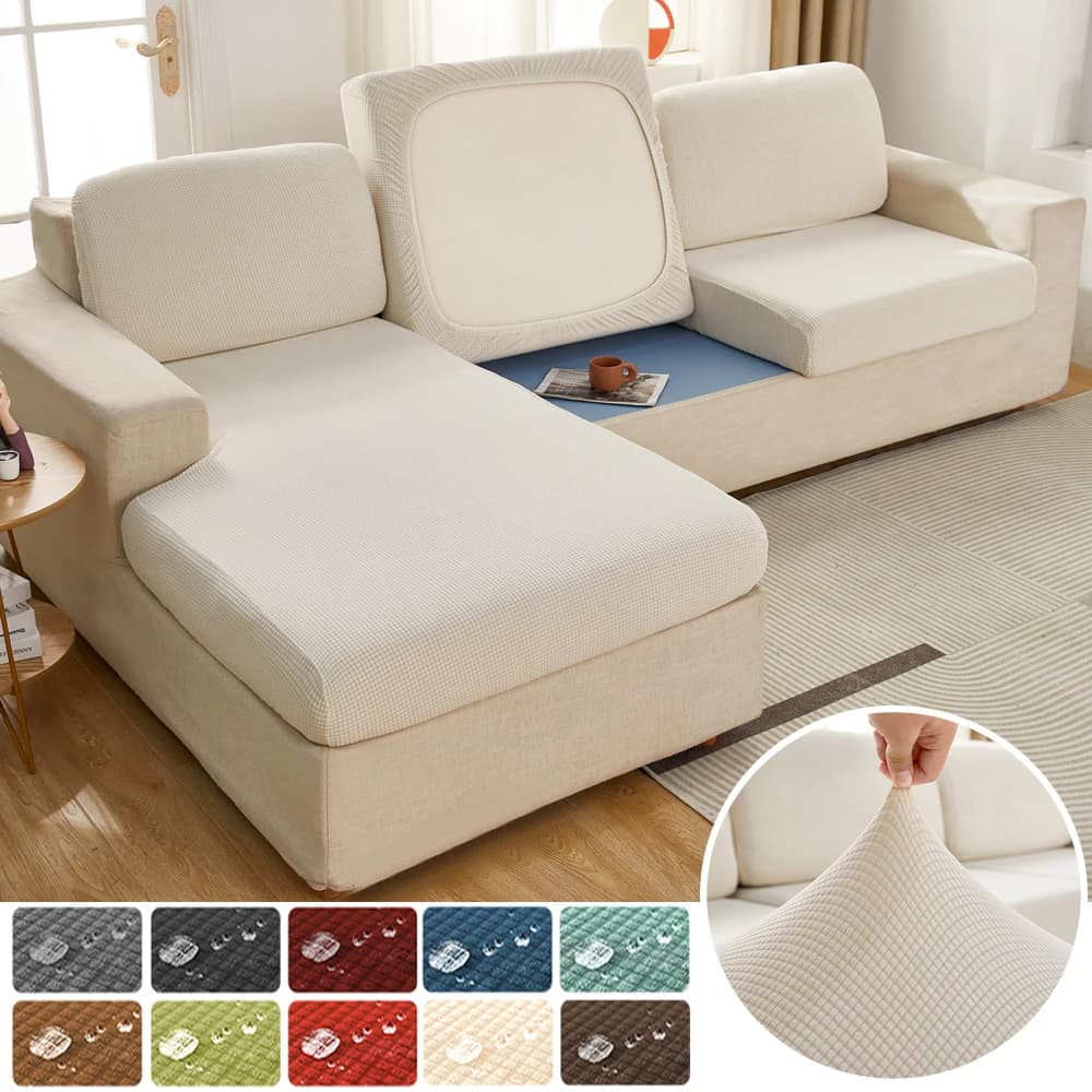 Housse de protection élastique pour coussin de canapé, imperméable, épaisse, Jacquard, pour salon