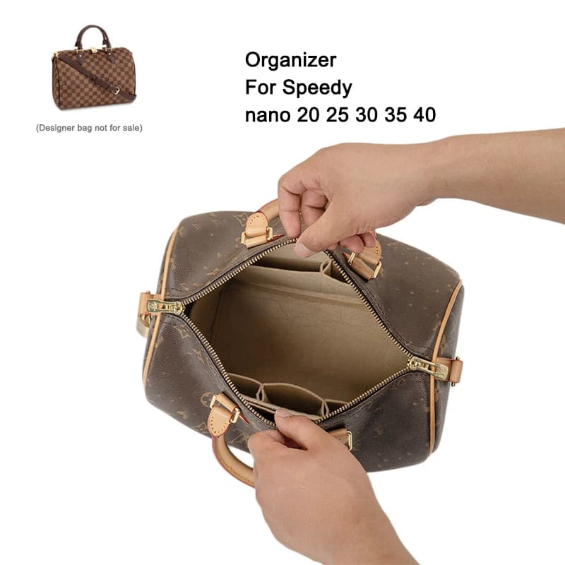 Sac organisateur insérer pochette adapté pour Speedy Nano 20 25 30 35 40, feutre femmes sac cosmétique sac à main organisateur fourre-tout Shaper