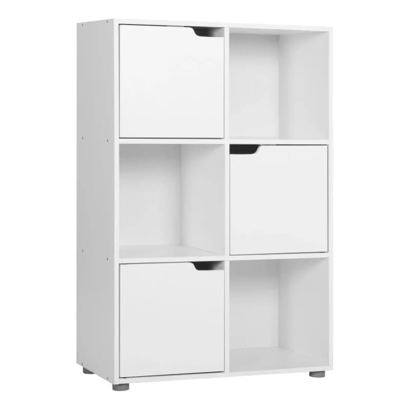 WOLTU Bibliothèque en bois, étagère sur pied, meuble de rangement pour bureau, présentoir de livres avec 6 compartiments pour le salon, la chambre
