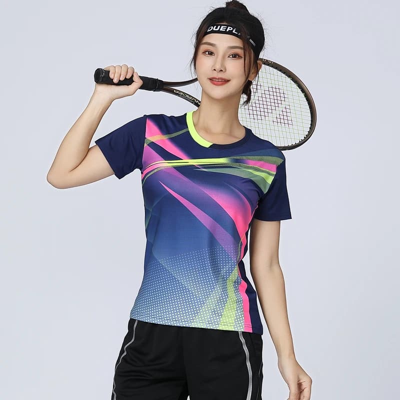 T-shirts de Badminton pour femmes, maillots de Tennis de Table à séchage rapide, maille respirante, T-shirts de sport d'entraînement, Tennis en