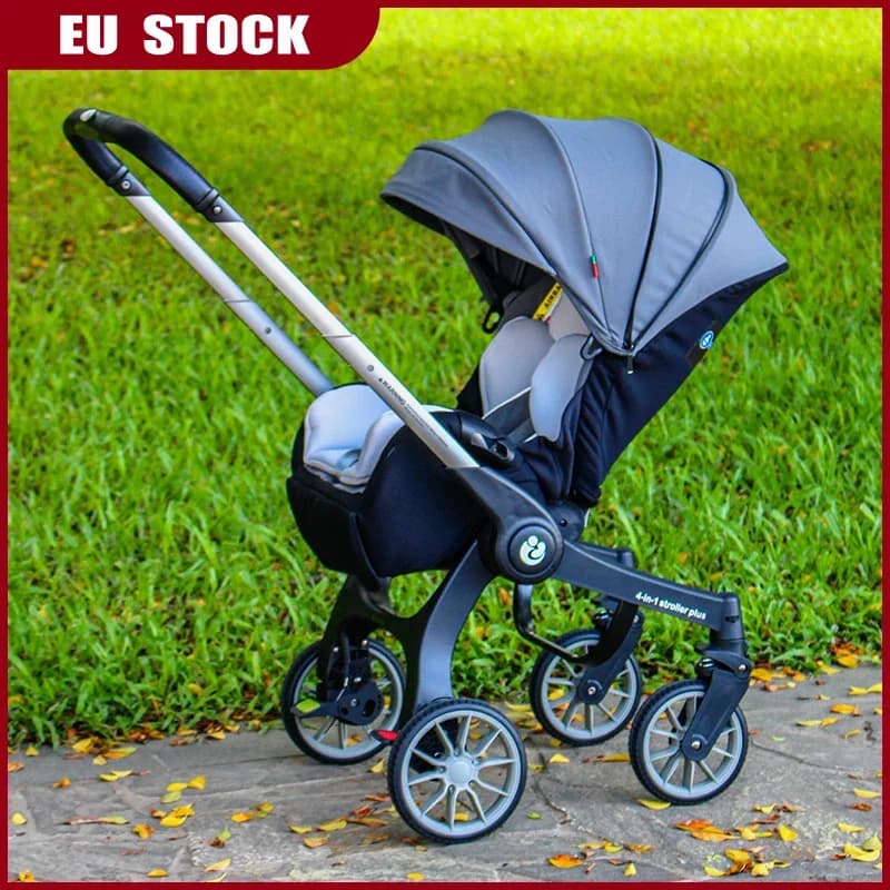 STOCK ue 4 in1 bébé poussette multifonctionnel nouveau-né landau pliable panier type siège léger voyage landau siège d'auto