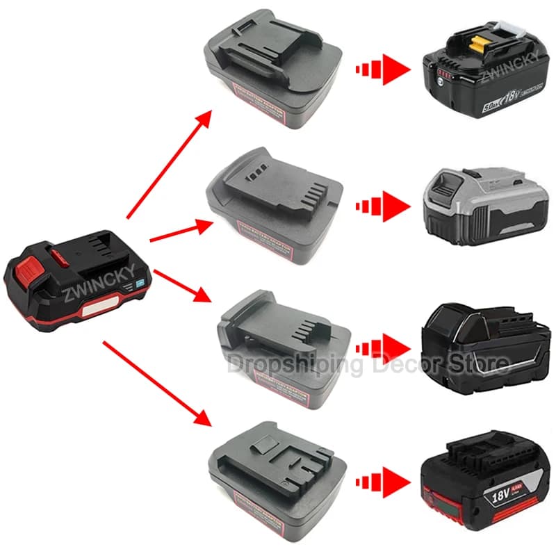 Adaptateur de batterie pour batterie au lithium Parkside X20V Team vers outils électriques Makita/Dewal/Milwaukee/Bosch 18V, accessoires