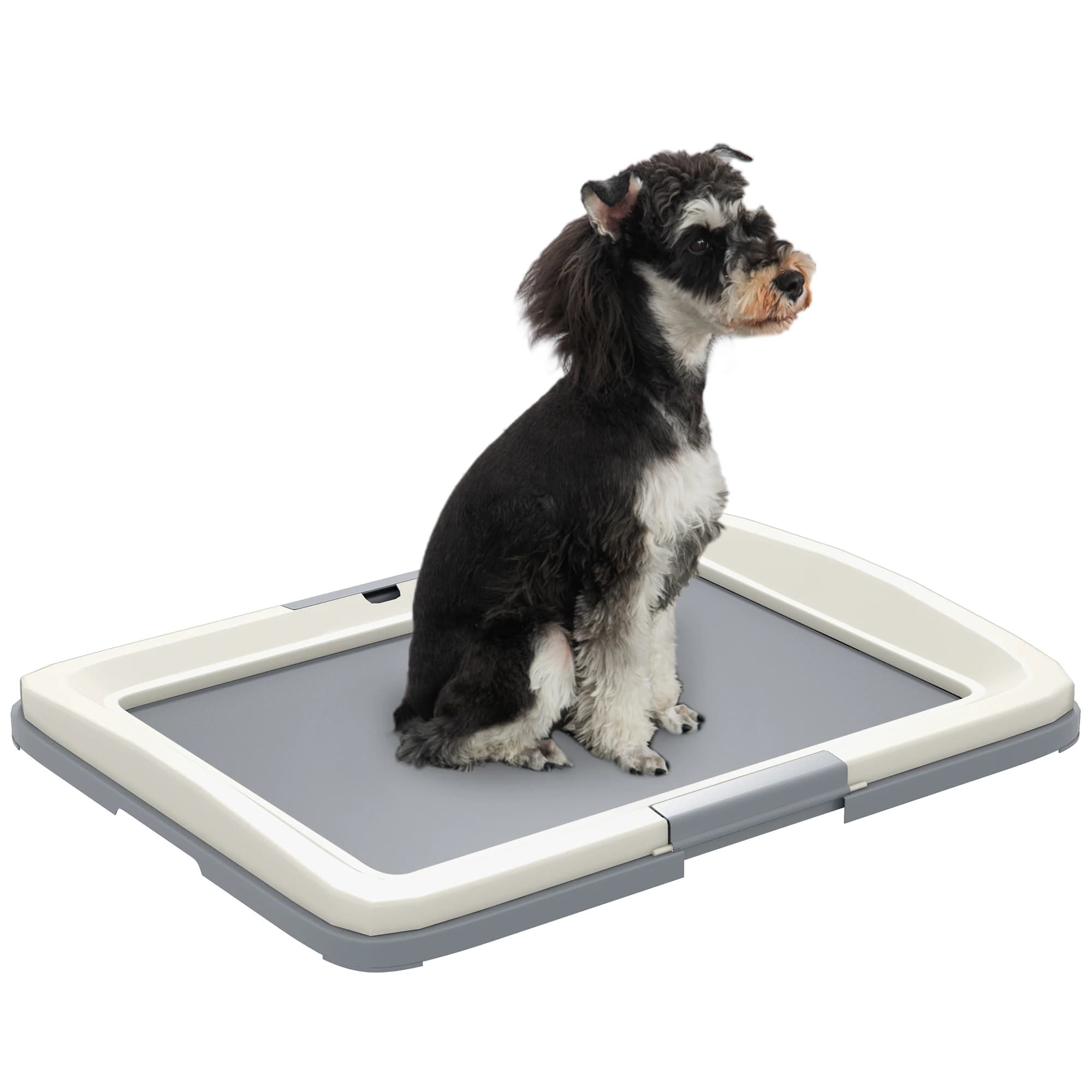 Toilettes PawHut pour chiens avec plateau extérieur et intérieur 63x48,5x6cm Gris