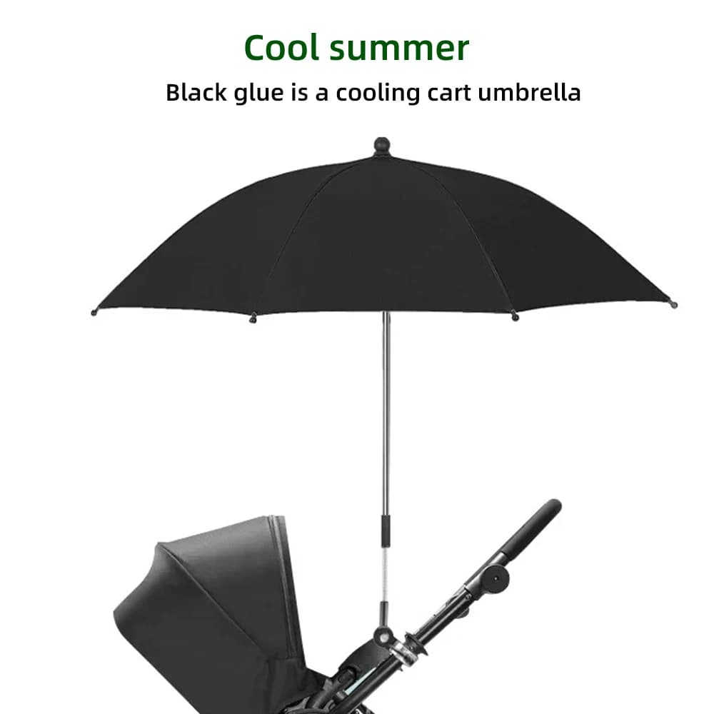 Parapluie Pliant pour Poussette de Bébé, Protection UV contre la Pluie et le Soleil, Parasol Universel Réglable, 360