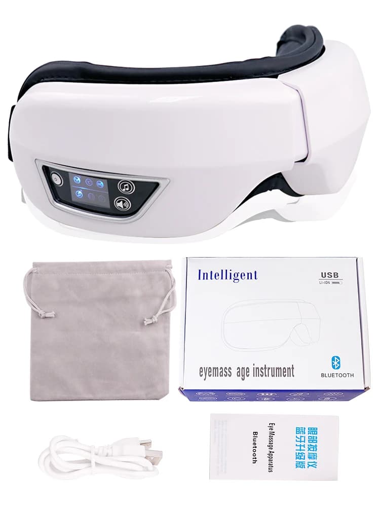 Masseur oculaire intelligent à vibrations 6D, compresse d'airbag, Instrument de soins oculaires, Bluetooth, musique, masque de sommeil, relaxation