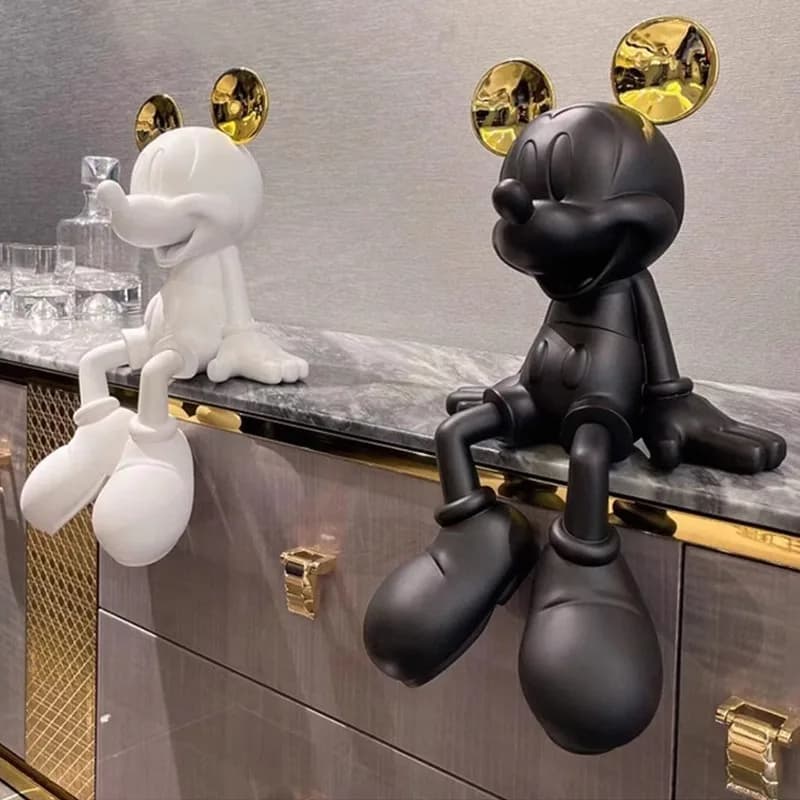 Posture assise minimaliste moderne Mickey Mouse, grand ornement pour salon, maison, meuble TV, décoration, lumière d'entrée, Style de luxe