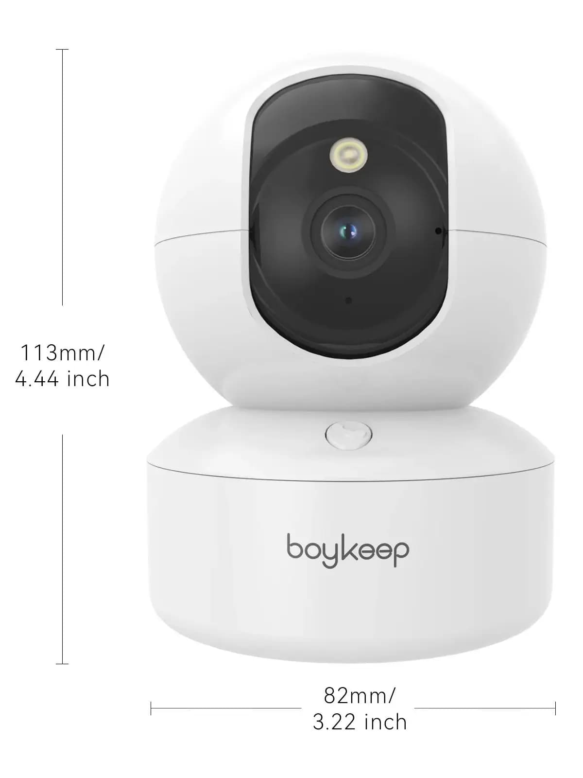 Caméra pour chien Boykeep 2K avec application téléphonique, caméra de sécurité intérieure WiFi 5G/2.4GHz pour bébé, 360 °   Pan & Tilt,