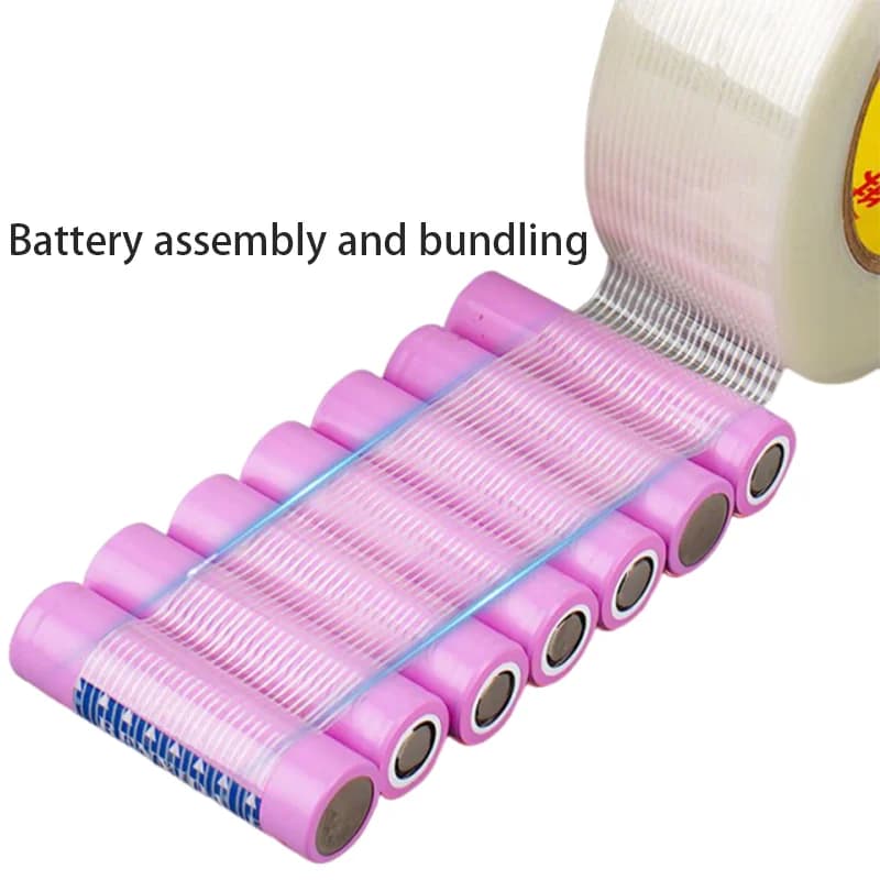 1 rouleau de ruban adhésif transparent en fibre de verre, fixation puissante pour modèles, batteries au lithium, réfrigérateurs et objets lourds