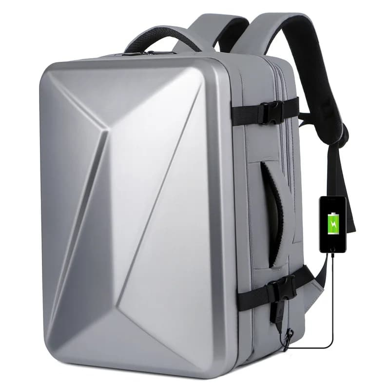 Sac à coque rigide SR pour ordinateur portable de grande capacité USB, sac de voyage en matériau ABS, valise étanche pour ordinateur portable,