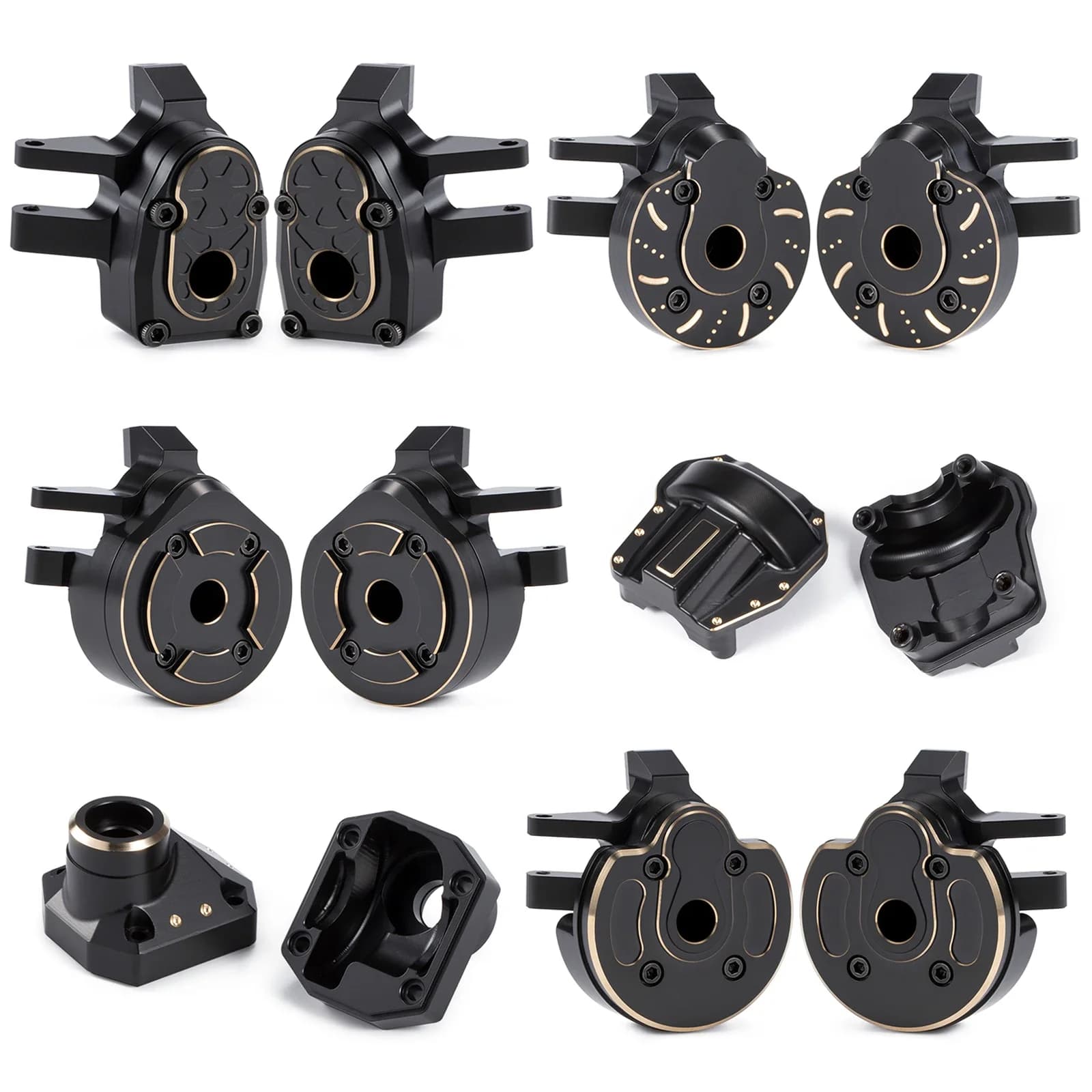 HooCrawler – couvercle de portail en laiton, poids, jointures de direction, couvercle de différentiel pour axial Capra SCX10 III AR45P Vanquish F9